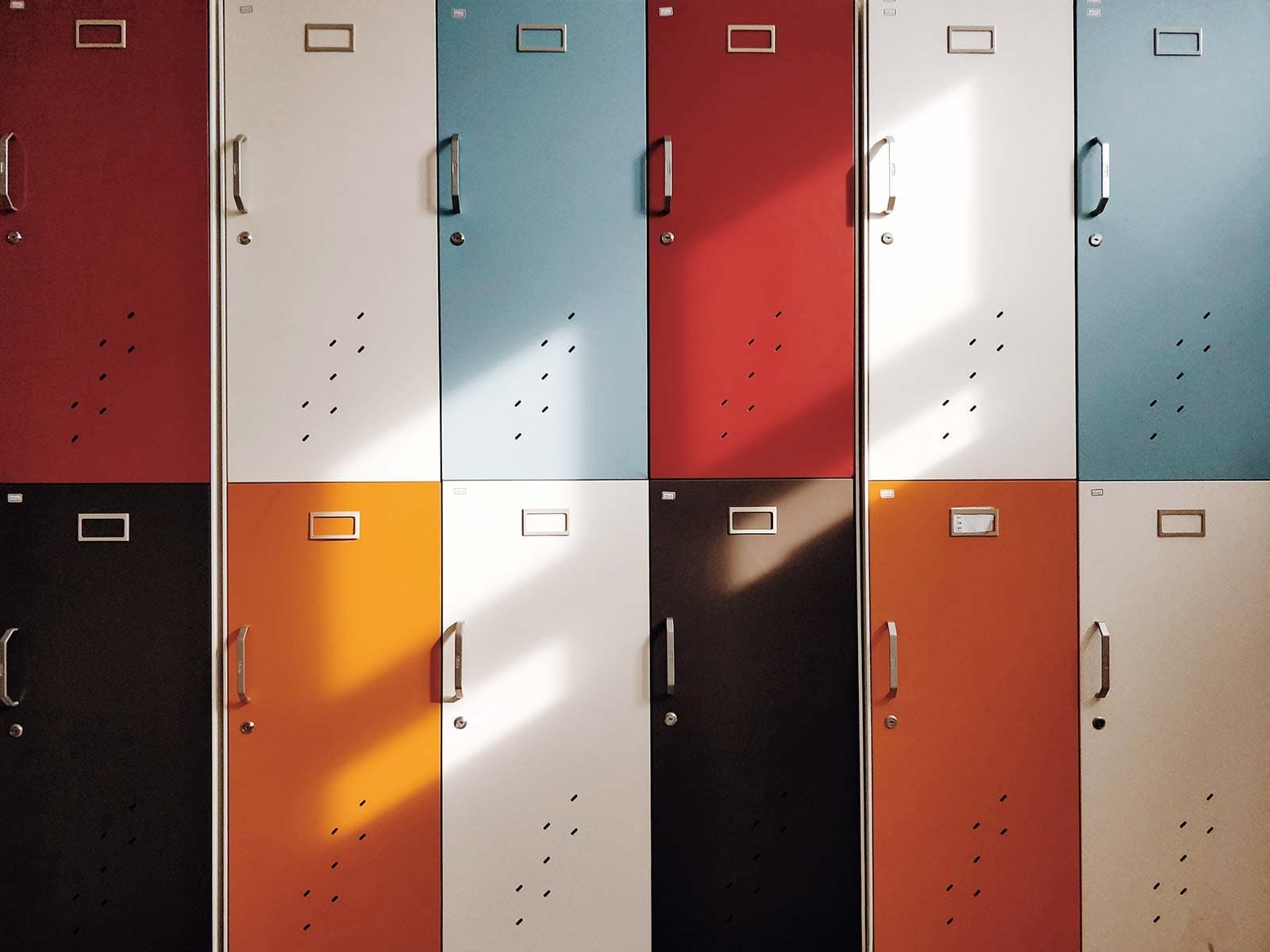 Bright school lockers